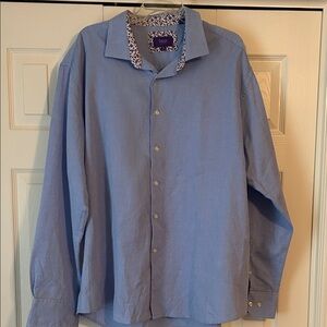 TALLIA Long Sleeve Button-Down Shirt Size XXL with contrast collar and cuffs
